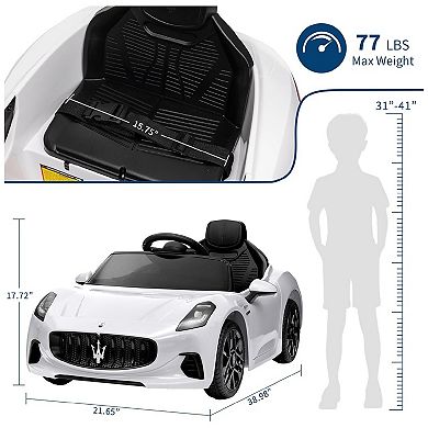 Ride On Car Licensed Maserati GranCabrio, 12V Powered Motorized Car for Children with Remote Control