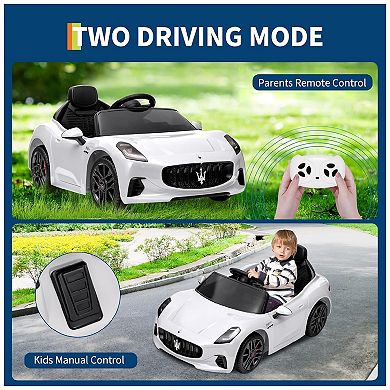 Ride On Car Licensed Maserati GranCabrio, 12V Powered Motorized Car for Children with Remote Control