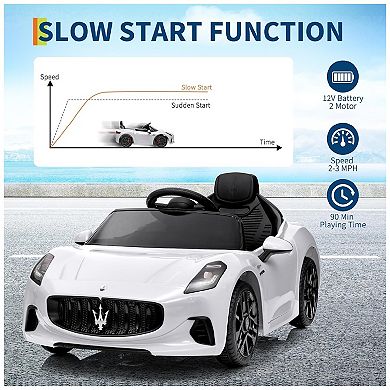 Ride On Car Licensed Maserati GranCabrio, 12V Powered Motorized Car for Children with Remote Control