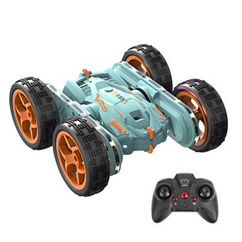 Kids RC Stunt Car 4WD w/ Lights, Music, Swing Arm, Double-Sided Rolling & Rechargeable