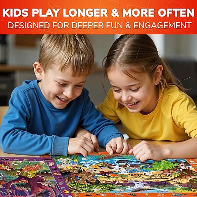 QUOKKA 4 x 60 Pieces Puzzles for Kids Ages 4-6 - Educational Search & Find Toy