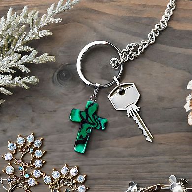 40 Piece Gemstone Cross Pendants for Jewelry Making Supplies, 10 Colors