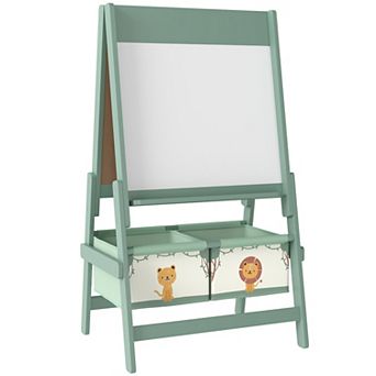 Qaba 3-in-1 Art Easel for Kids, Double-Sided Kids Easel with Paper Roll