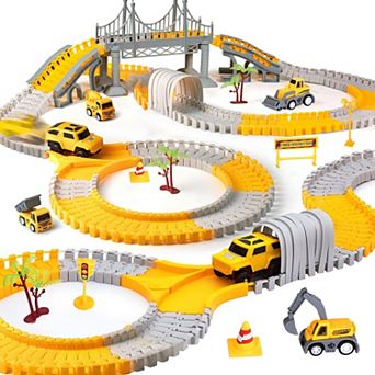 340 pc DIY Construction Race Track Set STEM Car Track Toy for Kids Ages 3-6