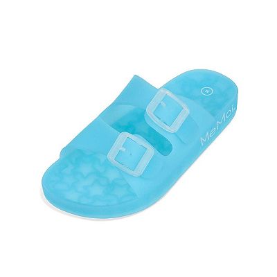 Jelly buckle slides Girls Glitter Jelly Buckle Slides - BLUE | The Children main image 4