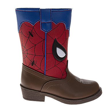 Marvel SpiderMan Cowboy Boots Boys - Western Style Pull-On Durable Tread (Toddler/Little Kid)