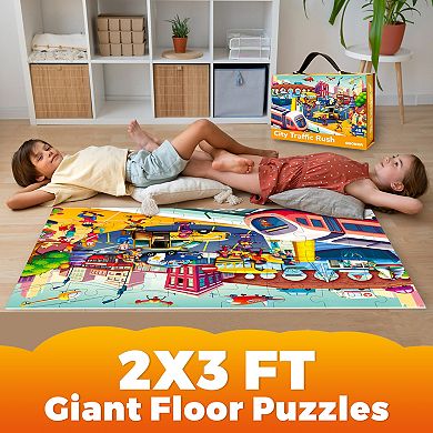 QUOKKA Giant Floor Puzzle for Kids Ages 4-6 2x3 Feet Extra-Thick 48 Pieces Toddler Puzzle Ages 3-8