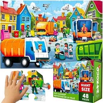 QUOKKA Giant Floor Puzzle for Kids Ages 4-6 2x3 Feet Extra-Thick 48 pc Toddler Puzzle Ages 3-8