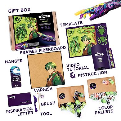 OKTO Air Dry Clay 3D Painting Kit - MANGA Earth Anime Art, Ages 10+