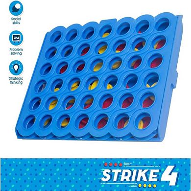 Strike 4 Classic 4-in-a-Row Disc Dropping Game for Ages 6+, Fun Strategy Play for Kids & Adults