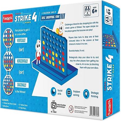 Strike 4 Classic 4-in-a-Row Disc Dropping Game for Ages 6+, Fun Strategy Play for Kids & Adults
