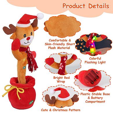 Kid Electric Dance Plush Toy Interactive Singing, Dancing & Light-Up Christmas Toy