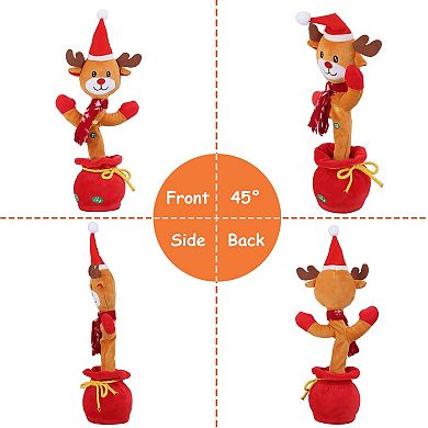 Kid Electric Dance Plush Toy Interactive Singing, Dancing & Light-Up Christmas Toy
