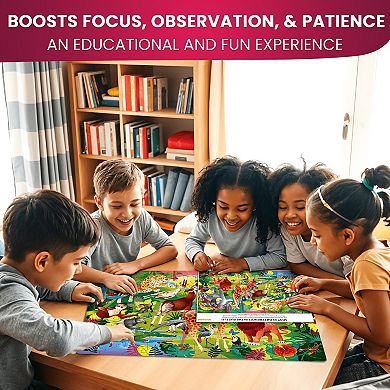 QUOKKA 100 Piece Floor Jigsaw Puzzles for Kids, 3 SET