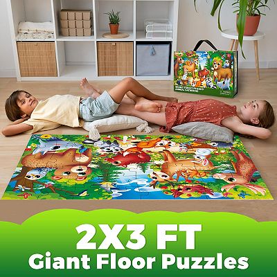 QUOKKA Giant Forest Floor Puzzle 48 Pieces For Kids 3-6 - 2x3 Feet