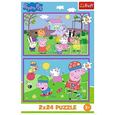 Trefl Kids Peppa on the Playground 2x24 Piece Jigsaw Puzzle