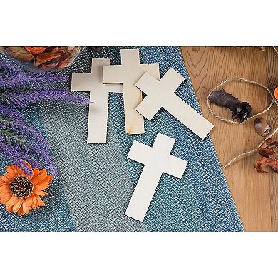 25x Easter Unfinished Wood Cross Cutout for Home School Church Decor DIY Crafts