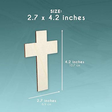 25x Easter Unfinished Wood Cross Cutout for Home School Church Decor DIY Crafts