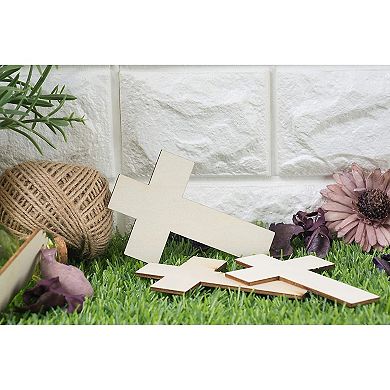 25x Easter Unfinished Wood Cross Cutout for Home School Church Decor DIY Crafts