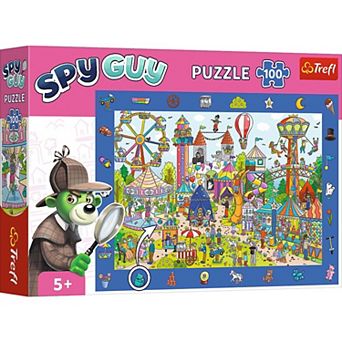 Trefl Kids 100 pc Puzzle - Spy Guy - Amusement Park - The Treflik Family