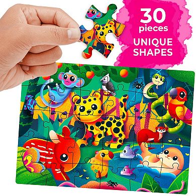 QUOKKA Puzzles for Toddlers 4-6 - 4 x 30 Pieces Puzzles for Kids Ages 3-4