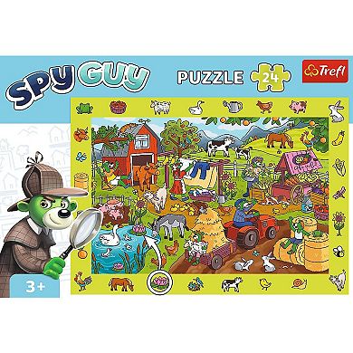 Trefl Kids 24 Piece Puzzle - Spy Guy - Farm - The Treflik Family