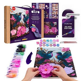 OKTO Air Dry Clay 3D Painting Kit - Hummingbirds in Love DIY Art