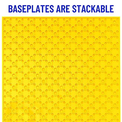 24 Piece Classic Baseplates, For Building Bricks, Rainbow, 10x10 Inches
