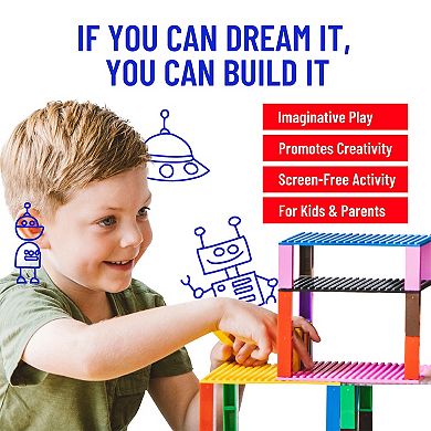 24 Piece Classic Baseplates, For Building Bricks, Rainbow, 10x10 Inches