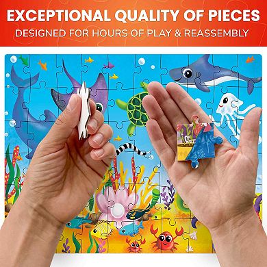 QUOKKA 4 Set 60 Pcs Jigsaw Puzzles for Kids 3-6 years Animal Educational Jigsaw Set Bright Colors