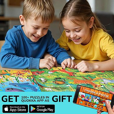QUOKKA 4 Set 60 Pcs Jigsaw Puzzles for Kids 3-6 years Animal Educational Jigsaw Set Bright Colors