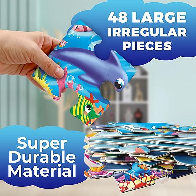 QUOKKA Giant Floor Puzzles for Kids Ages 3-6 2x3 Feet 48 Piece Puzzles Educational Activity