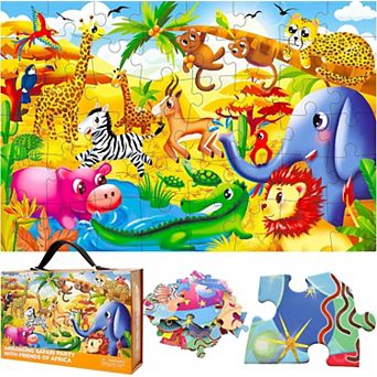 QUOKKA Giant Floor Puzzles for Kids Ages 3-6 2x3 Feet 48 pc Puzzles Educational Activity