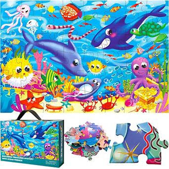 QUOKKA Giant Floor Puzzles for Kids Ages 3-6 2x3 Feet 48 pc Puzzles Educational Activity