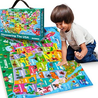 QUOKKA Giant Floor Puzzle for Kids Ages 4-6 2x3 Feet Extra-Thick 48 pc Toddler Puzzle Ages 3-5
