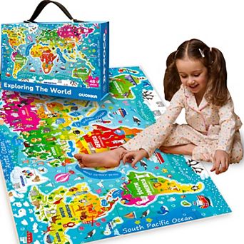 QUOKKA Giant Floor Puzzle for Kids Ages 4-6 2x3 Feet Extra-Thick 48 pc Toddler Puzzle Ages 3-5