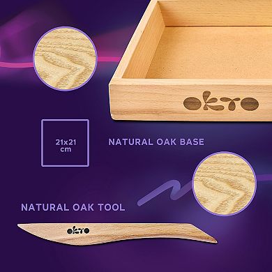 OKTO Air Dry Clay Wood & Craft Kit - Mood Joy DIY Decor for Teens & Adults