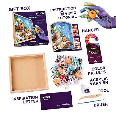 OKTO Air Dry Clay Wood & Craft Kit - Mood Joy DIY Decor for Teens & Adults