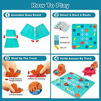 Kids Logical Road Builder Puzzle Toy Montessori STEM Board Game for Ages 38