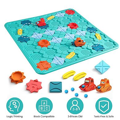 Kids Logical Road Builder Puzzle Toy Montessori STEM Board Game for Ages 38