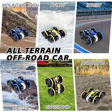 2Pack Amphibious RC Cars for Kids, 2.4 GHz Remote Control Boat