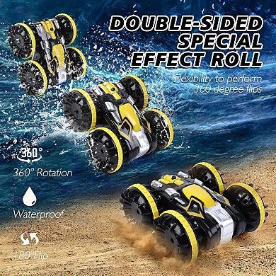 2Pack Amphibious RC Cars for Kids, 2.4 GHz Remote Control Boat