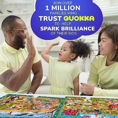 QUOKKA 4x60 Search and Find Puzzle for Kids Ages 4-6 - Educational Search & Find Toy