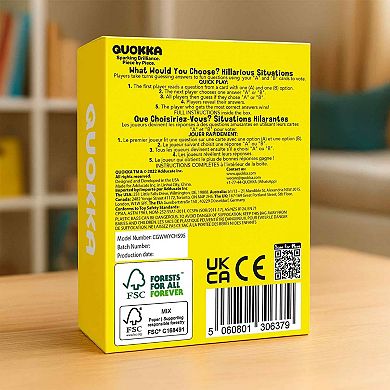 QUOKKA Card Game 500+ Questions What Would You Choose? Kids & Adults - Hilarious Situations