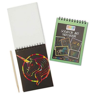 Color Scratch Pads for Kids with Wooden Styluses, 10 Sheets (5.5 x 3.9 in, 8x)