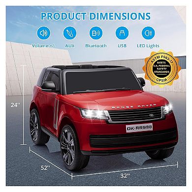 Licensed Land Rover Ride On Car with 2 Seat, Kids Cars to Drive with LCD Display, 3 Speeds