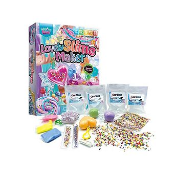 Lovely Slime Maker Kit 10+ Pre-Made Rainbow Slimes, Molds & Add-Ins, Safe & Non-Toxic Fun