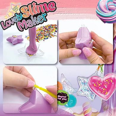 Lovely Slime Maker Kit 10+ Pre-Made Rainbow Slimes, Molds & Add-Ins, Safe & Non-Toxic Fun