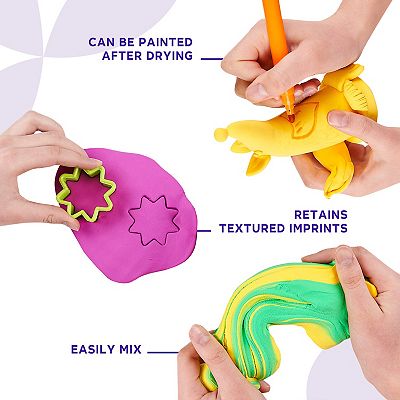 OKTO Air Dry Modeling Clay 900 ml, Non-Toxic Kids Craft Clay, Purple