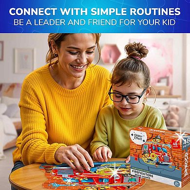 QUOKKA Shaped Puzzles Set of 4 Shimmering 48-Pcs for Kids 3-6 years Dragon, Rocket, Firetruck